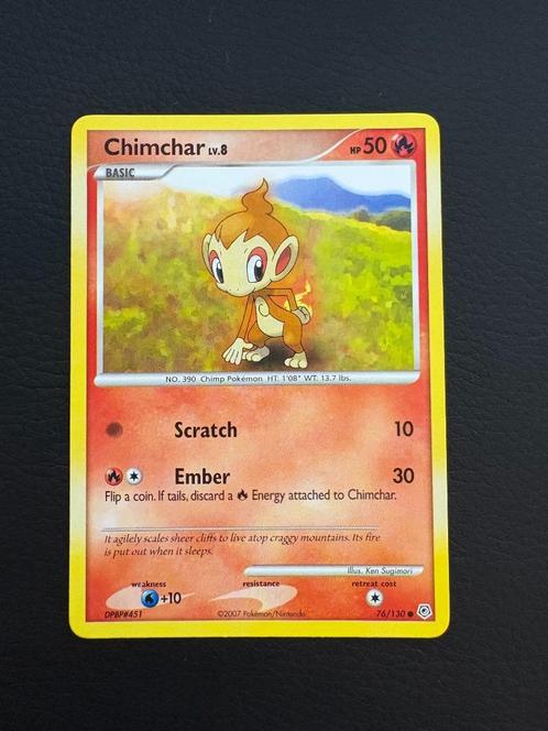 Chimchar 76/130 - Pokemon Diamond & Pearl, Hobby en Vrije tijd, Verzamelkaartspellen | Pokémon, Zo goed als nieuw, Losse kaart