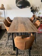 Bartafel met 5 barstoelen, Huis en Inrichting, Tafels | Eettafels, Ophalen, 50 tot 100 cm, Zo goed als nieuw, Vijf personen of meer