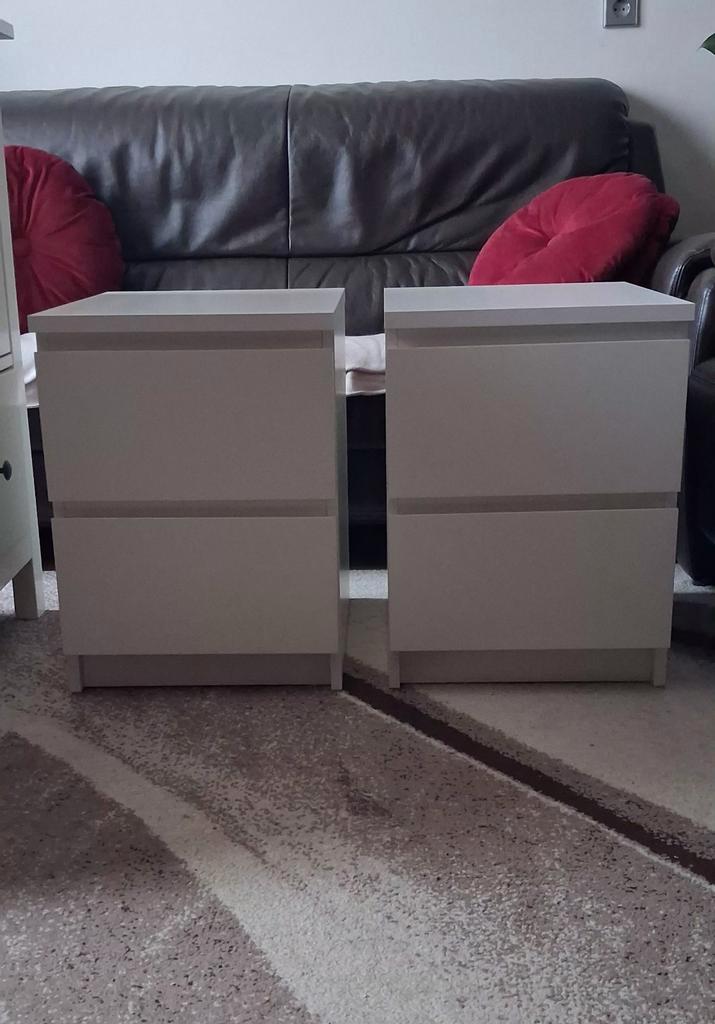 Twee IKEA Malm Nachtkastjes (MOET SNEL WEG), Huis en Inrichting, Slaapkamer | Nachtkastjes, Gebruikt, Minder dan 55 cm, Minder dan 45 cm