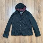 Colbert, Blazer jasje met capuchon zwart met streepje wit, L, Zwart, Maat 42/44 (L), Ophalen of Verzenden, Zo goed als nieuw