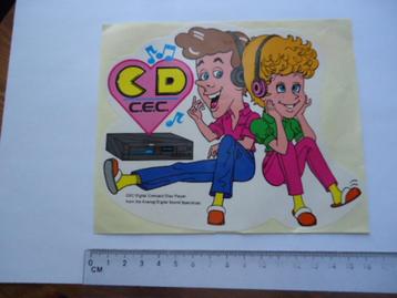 sticker oud CEC CD Compact disc player strip groot retro hif beschikbaar voor biedingen