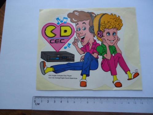 sticker oud CEC CD Compact disc player strip groot retro hif, Verzamelen, Stickers, Zo goed als nieuw, Bedrijf of Vereniging, Verzenden