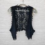 Made in Italy Gilet One Size Zwart Kant Gehaakt Boho Goth, Kleding | Dames, Made in Italy, Maat 42/44 (L), Zo goed als nieuw, Mii