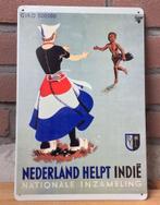 Nederlands Indie NL Helpt Indonesie Metalen Wandbord, Verzenden, Landmacht, Nederland