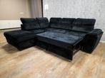 GRATIS BEZORGEN | Mooi Antraciet Hoekbank met Slaapfunctie, Info@banxtel.nl, Gebruikt, Verzenden, Hoekbank
