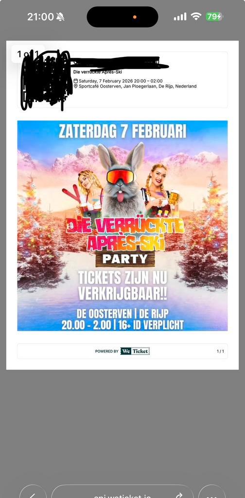 3 kaartjes Die Verrückte Après-ski Party 7 februari, Tickets en Kaartjes, Evenementen en Festivals, Drie personen of meer