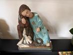 Christuskind rustend op rots met duiven - Gips, Antiek en Kunst, Antiek | Religie, Ophalen of Verzenden