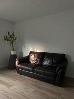 Donkerbruine leren 3-zitsbank / brown leather sofa, Huis en Inrichting, Banken | Bankstellen, Ophalen, Zo goed als nieuw, 200 tot 250 cm