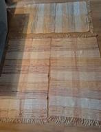 3 oranje,wit vloerkleedjes katoen 70x120cm, Huis en Inrichting, Stoffering | Tapijten en Kleden, Ophalen, Gebruikt, Handgeweven
