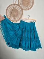 Vintage 80s swingskirt met kant M, Maat 38/40 (M), Blauw, Ophalen of Verzenden, Zo goed als nieuw