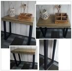 Sidetable steigerhout +hout of stalen pootjes NIEUW op maat., Huis en Inrichting, Tafels | Sidetables, Nieuw, Ophalen