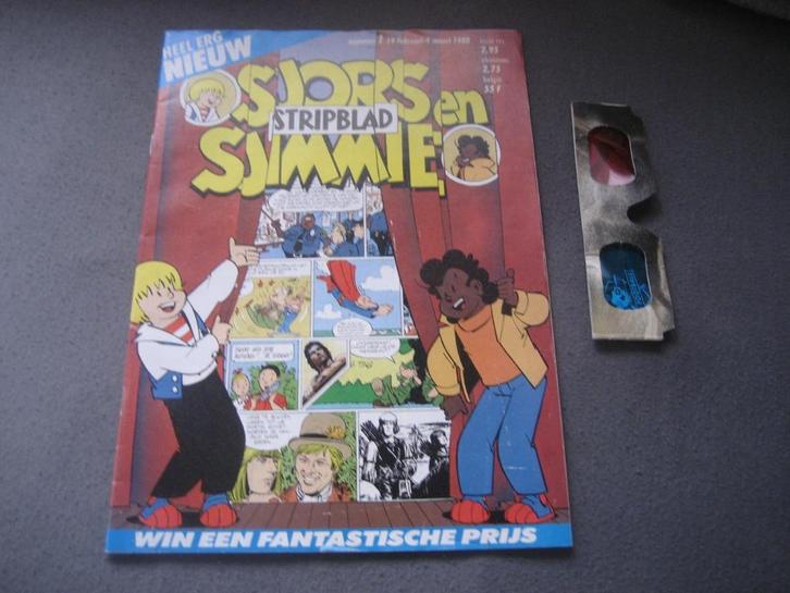 sjors en sjimmie nr 1 starcom folder 3d bril, Boeken, Stripboeken, Gelezen, Eén stripboek, Ophalen of Verzenden