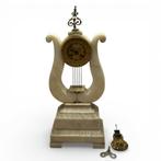 19e eeuwse harpvormige marmeren pendule, Ophalen of Verzenden