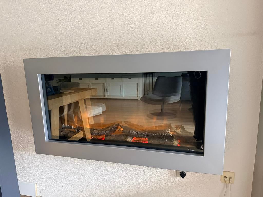 Faber elektrische haard, Ophalen of Verzenden, Gebruikt, Hangende haard, Elektrische haard
