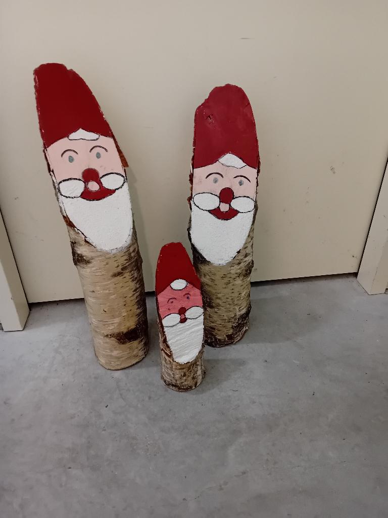 Houten kerstman boomstammen 3 stuks zie foto, Diversen, Kerst, Ophalen