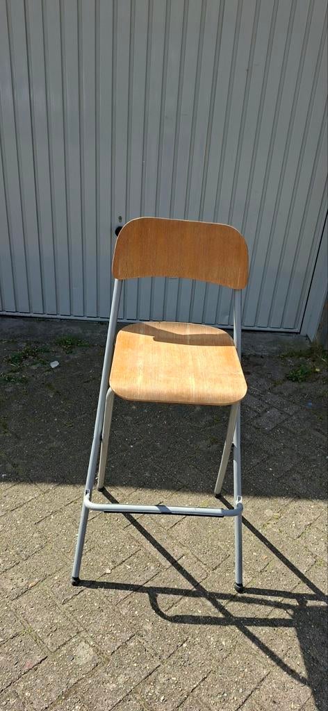 Houten klapstoel met metalen frame, Ophalen, Gebruikt, Overige kleuren, Eén