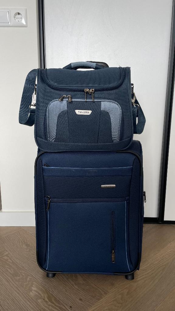 Koffer en beautycase, Sieraden, Tassen en Uiterlijk, Koffers, 50 tot 60 cm, Zo goed als nieuw, Zacht kunststof, 35 tot 45 cm