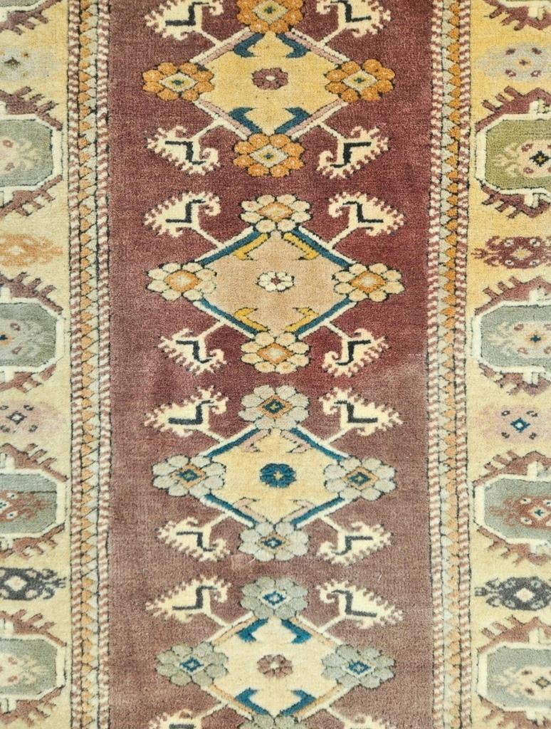 Handgeknoopt oosters wol Melas tapijt vintage 96x137cm, Crème, Gebruikt, 100 tot 150 cm, Oosters, Vintage, Klassiek