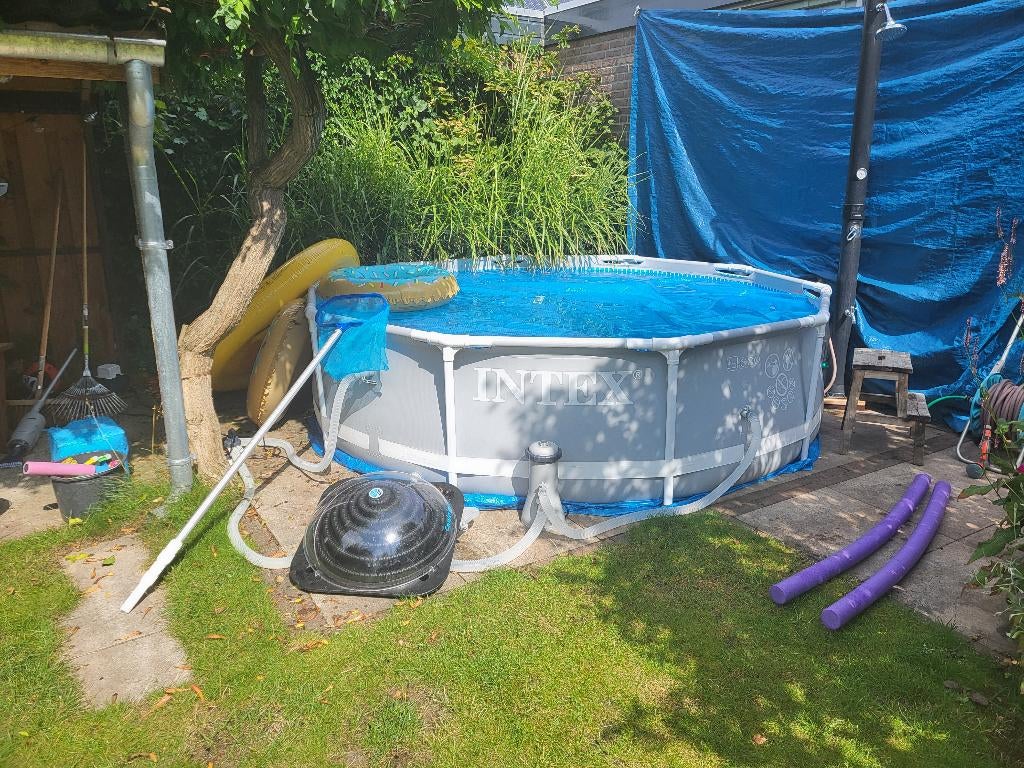 Intex zwembad prism frame premium pool inclusief toebehoren, Ophalen, Minder dan 80 cm, Rond, 300 cm of meer