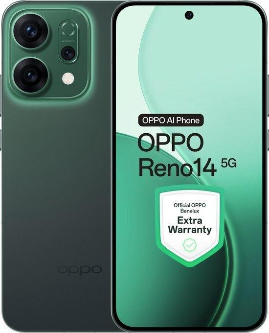 OPPO Reno14 5G 12+256GB Luminous Green Nieuw + Garantie, Telecommunicatie, Mobiele telefoons | Overige merken, Nieuw, Zonder abonnement