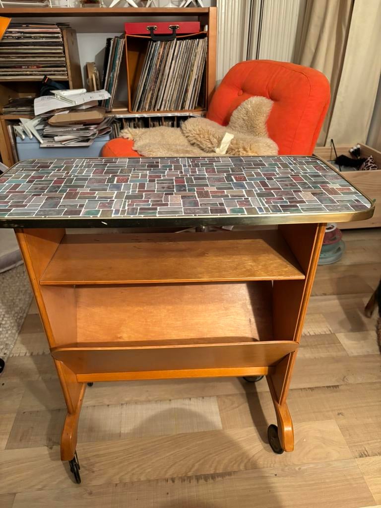 Vintage zeldzaam opalen formica tijdschriften tafeltje, Antiek en Kunst, Ophalen