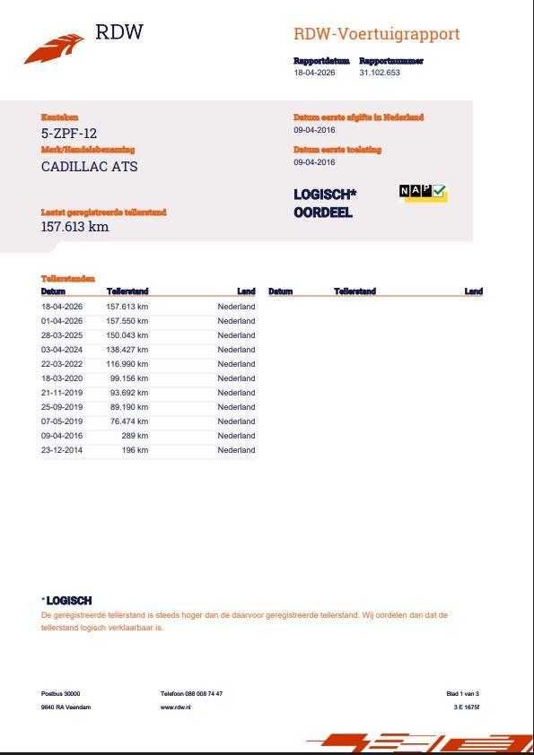 Cadillac ATS 2.0 Premium, OrigNL / 1e Eigenaar! | Head-Up |, Auto's, Cadillac, Achterwielaandrijving, Gebruikt, Beige, 4 cilinders