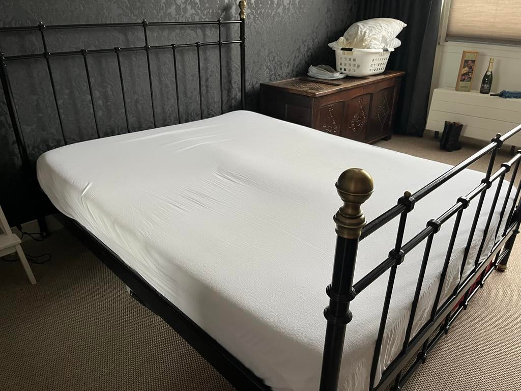 Spijlenbed IKEA, helemaal gaaf. Zonder matras., Ophalen, Zwart, Tweepersoons, Zo goed als nieuw