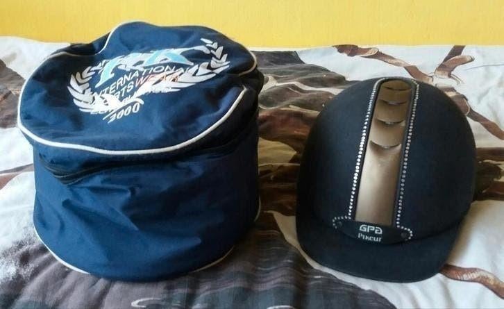 GPA Pikeur bling cap glitter swarovski met tas, Dieren en Toebehoren, Ophalen of Verzenden, Zo goed als nieuw, Dames, Cap