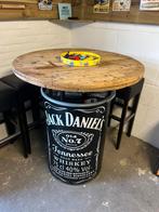 Unieke Jack Daniel's Statafel met Houten Blad, Ophalen, Gebruikt
