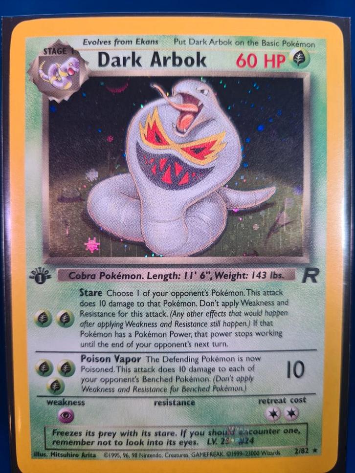 Dark Arbok 2/82 - Team Rocket (1st edition), Hobby en Vrije tijd, Verzamelkaartspellen | Pokémon, Gebruikt, Verzenden