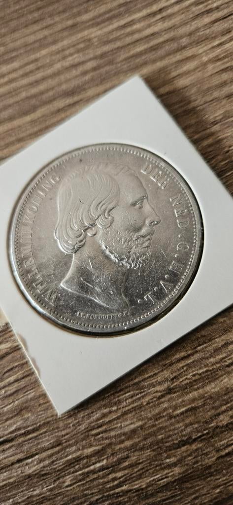 Zilveren rijksdaalder 1874 Willem lll zwaard, Postzegels en Munten, Munten | Nederland, Koning Willem III, Zilver, Ophalen of Verzenden