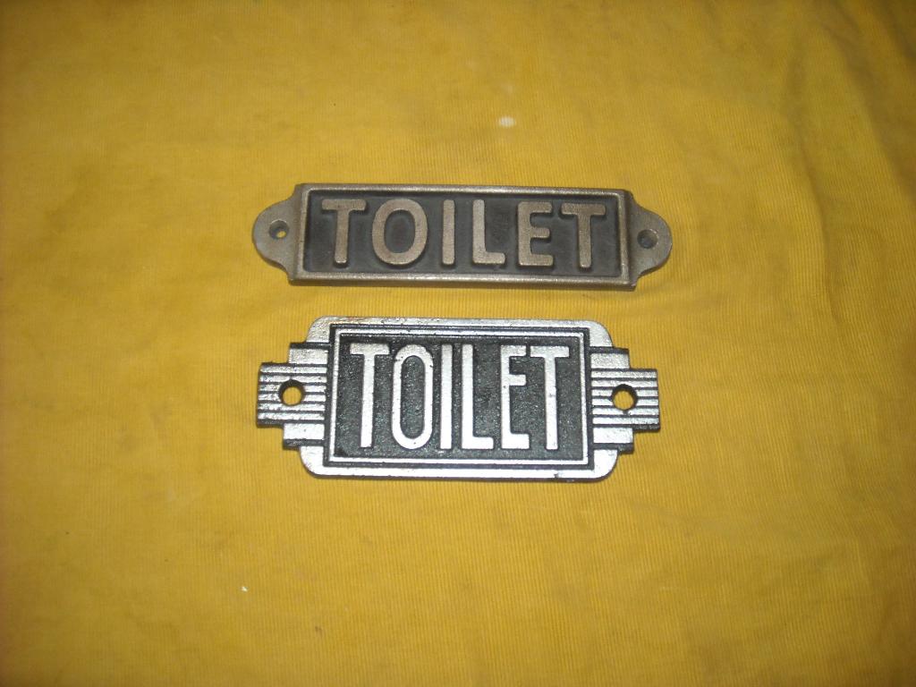 gietijzeren bordje toilet wc bord toilet-bordje toiletbordje, Antiek en Kunst, Antiek | Overige Antiek, Ophalen of Verzenden
