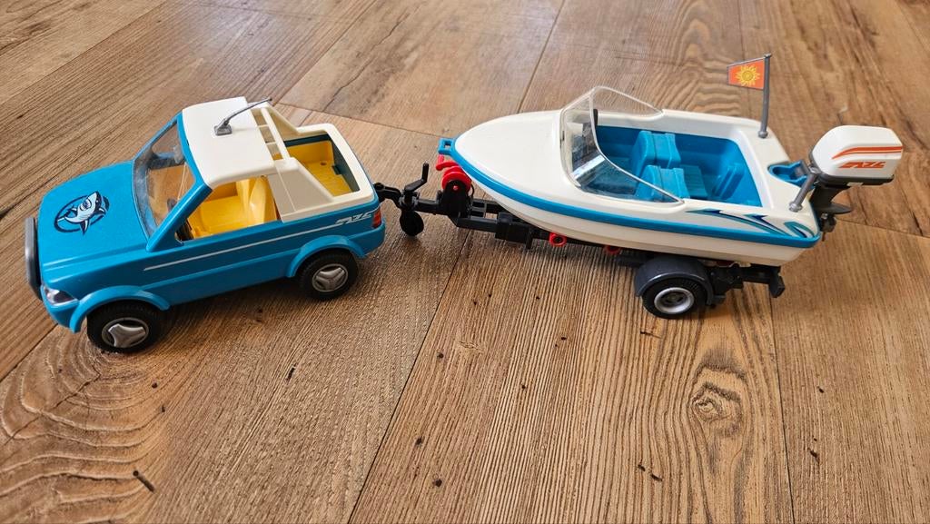 Playmobil auto met speedboot en aanhanger, Ophalen of Verzenden