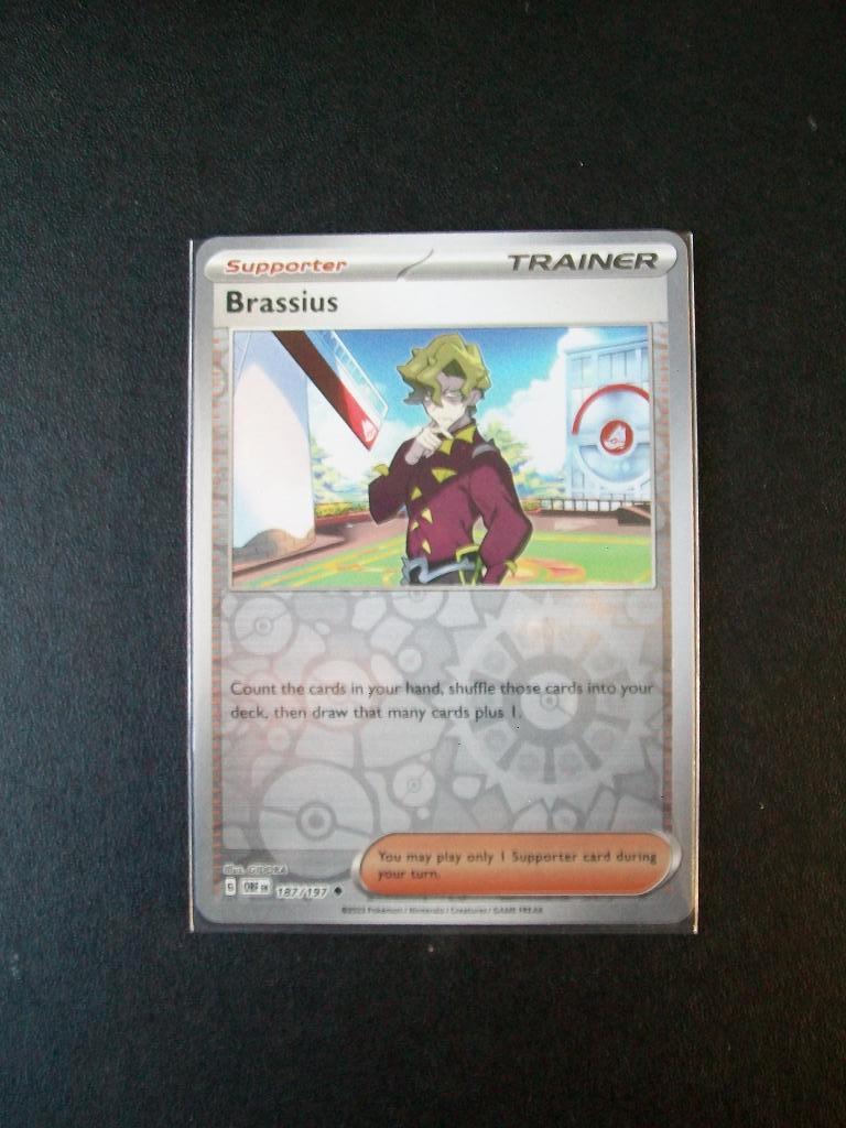 9077 Nieuwe Pokemon Kaart holofoiil Trainer BRASSIUS 187/197, Verzenden, Nieuw, Losse kaart, Foil