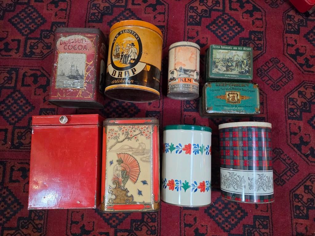 Opruiming blikken collectie - diverse merken en doeleinden, Verzamelen, Blikken, Ophalen of Verzenden, Gebruikt, Overige