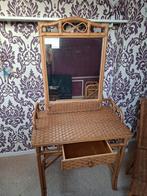 te koop kaptafel met stoel +spiegel riet, Huis en Inrichting, Ophalen, Overige materialen, Gebruikt, 50 tot 100 cm