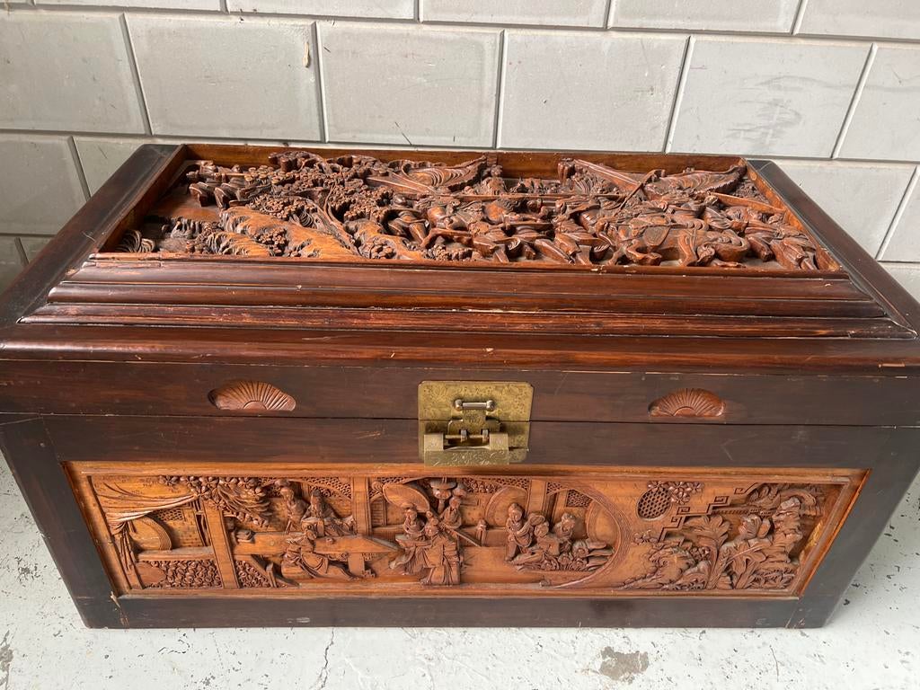 Unieke Antieke Chinese Kamferkist (100cm) - Compleet, Antiek en Kunst, Antiek | Woonaccessoires, Ophalen