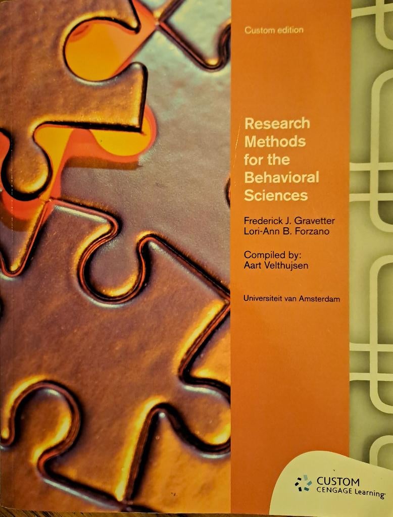 Research Methods for the Behavioral Sciences - Custom Editie, Boeken, Studieboeken en Cursussen, Frederick Gravette, Ophalen of Verzenden