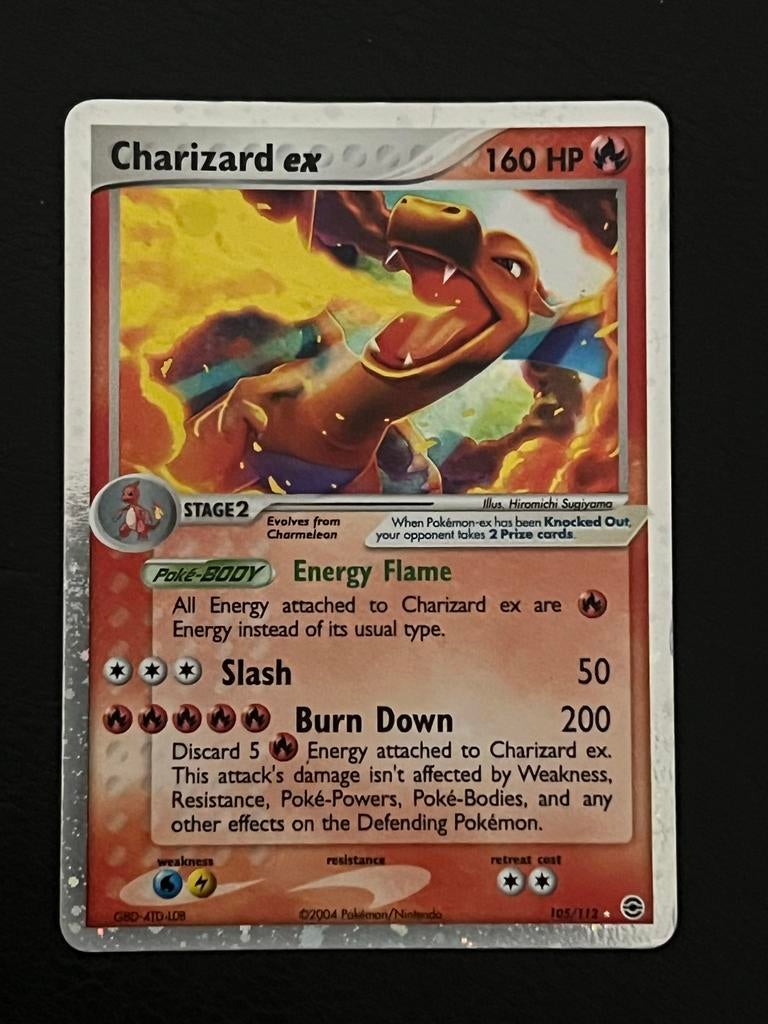 Charizard ex 105/112 - FireRed & LeafGreen Pokémon Kaart, Ophalen of Verzenden, Gebruikt, Losse kaart, Foil