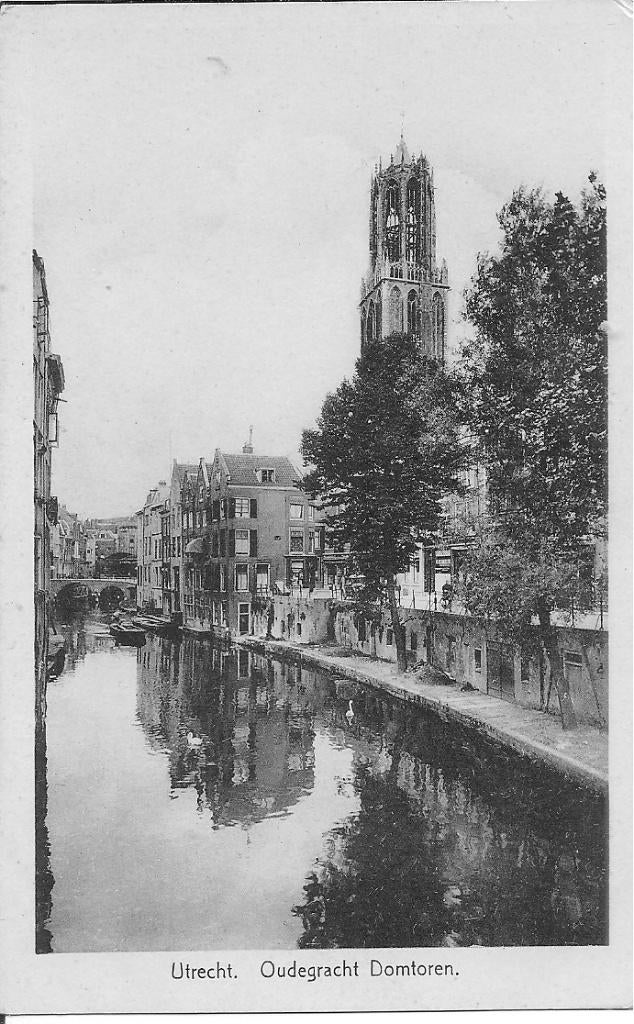 Utrecht Oude Gracht Domtoren., Verzamelen, Ophalen of Verzenden, 1940 tot 1960, Ongelopen, Utrecht