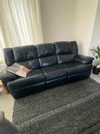 Bankstel, Twee en driezitter, Huis en Inrichting, Banken | Bankstellen, Ophalen, Gebruikt, 75 tot 100 cm, Leer