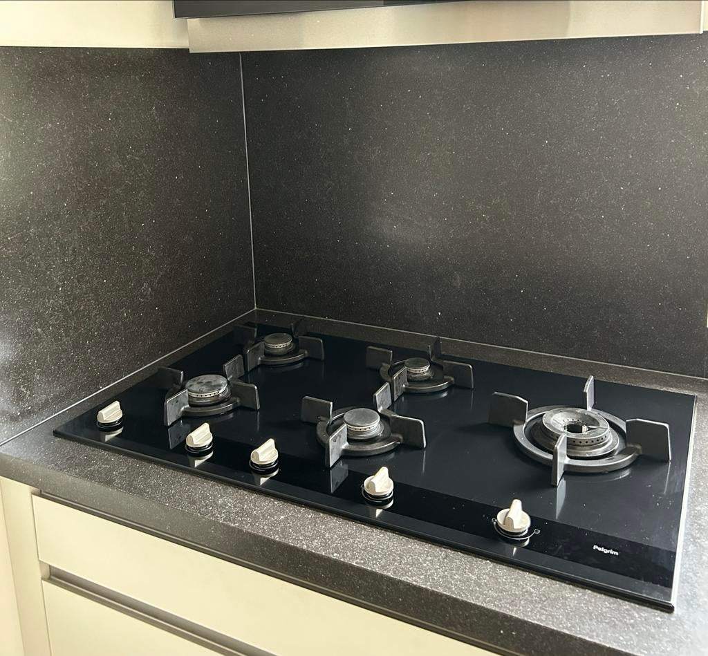 Inbouw Gaskookplaat 5 kookzones 90cm, Ophalen, Gebruikt, Inbouw, Gas