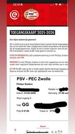 2x PSV tickets PSV - Pec Zwolle, Twee personen