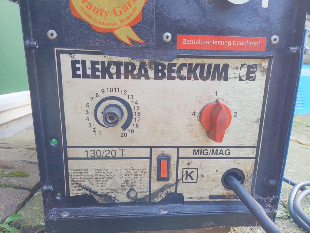 Elektra beckum 130/20t lasapparaat, Ophalen, Gebruikt, Co2