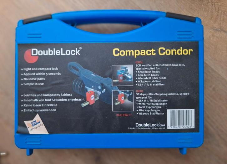 DoubleLock Compact Condor SCM gekeurd disselslot, Caravans en Kamperen, Caravan accessoires, Nieuw, Ophalen of Verzenden