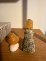 2 Russische beeldjes: vrouw en vogel, Ophalen of Verzenden, Gebruikt, Mens