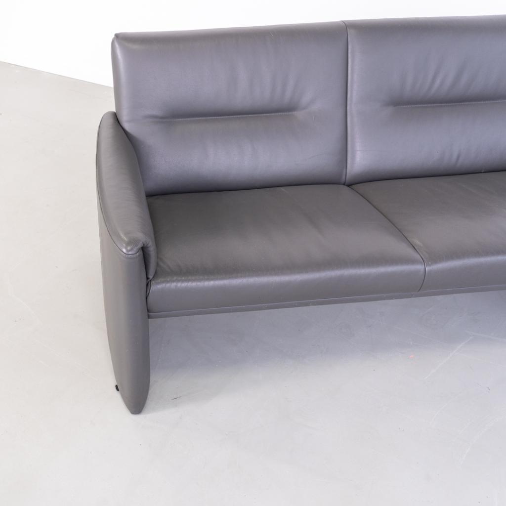 1x Leolux Boavista 3-Zits/192 cm Bank Donkergrijs - Leer, Huis en Inrichting, Niet ingevuld, Gebruikt, 150 tot 200 cm, Niet ingevuld