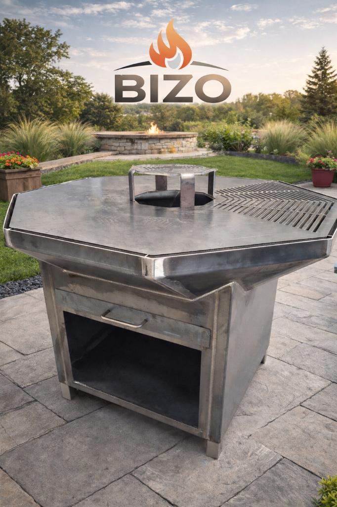 Nieuwe Plancha BBQ 120x120 – Cortenstaal | 8mm bakplaat, Tuin en Terras, Houtskoolbarbecues, Nieuw, Met accessoires, Ophalen