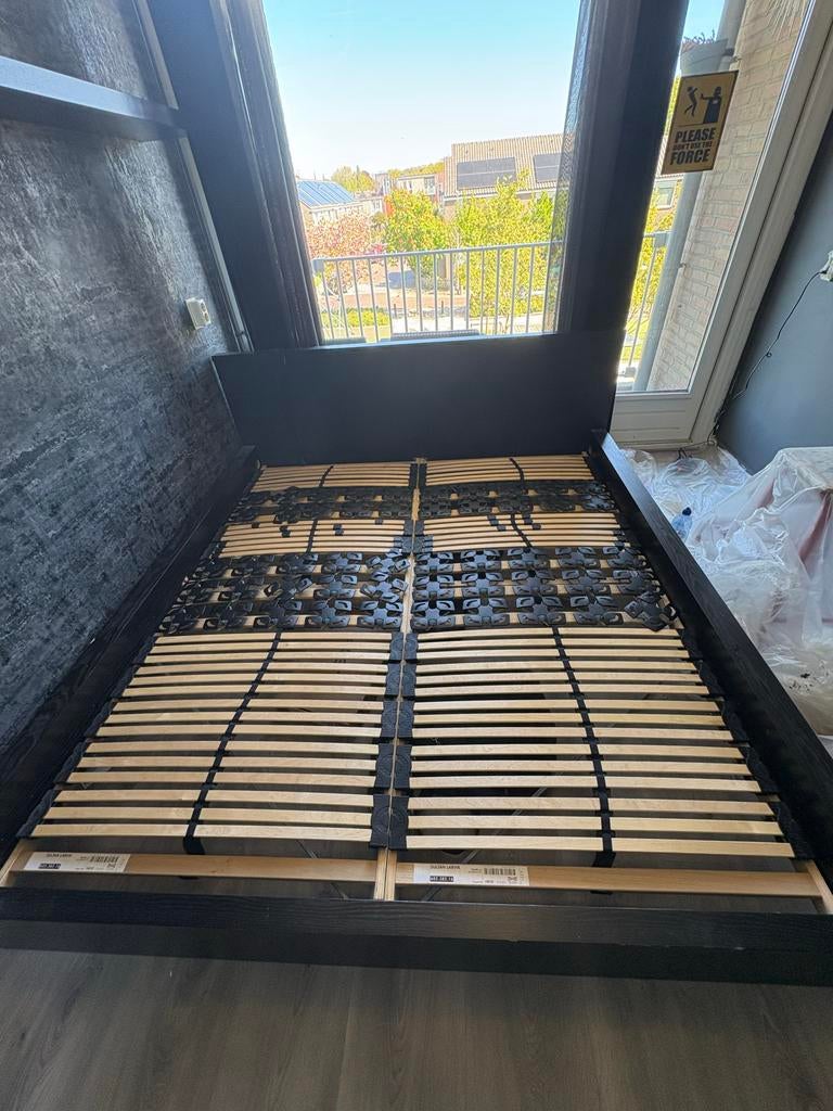 Bed 180x200, Huis en Inrichting, Ophalen, Gebruikt, Zwart, Tweepersoons