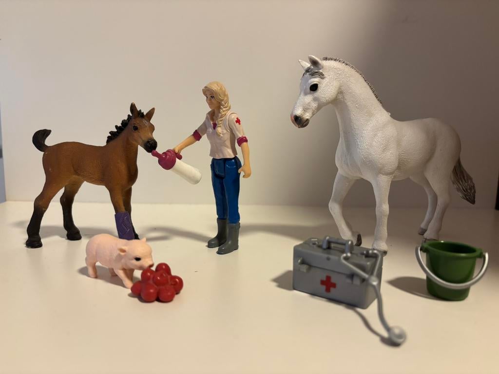 Schleich dierenarts set, 42486, Ophalen of Verzenden, Gebruikt